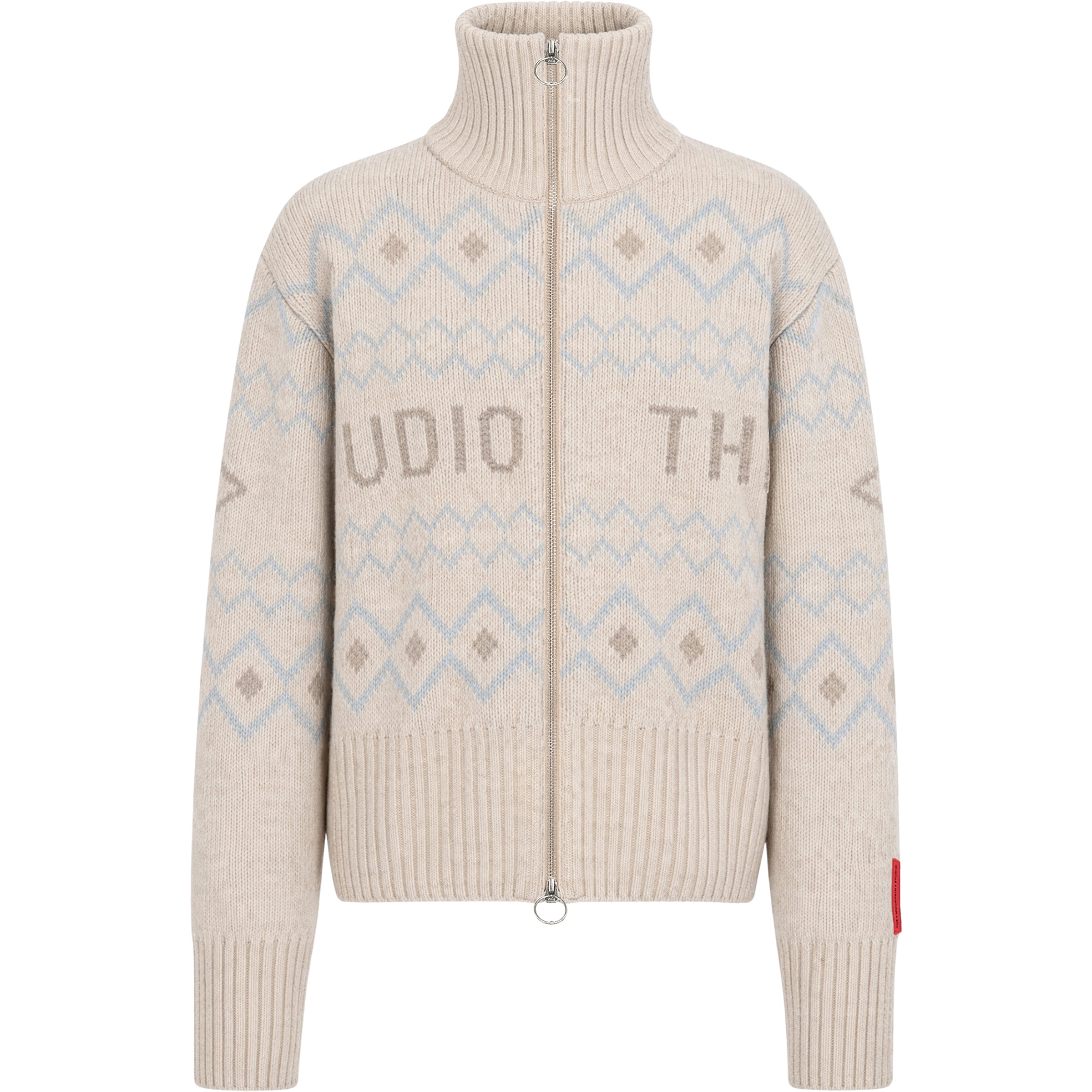 The Mountain Studio Ski Lambswool Pattern Herren Pullover beige Größe M Skifahren Atmungsaktiv