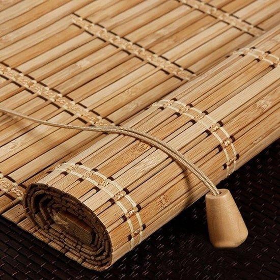 WAN Verduisterend Natuurlijk Bamboe Rolgordijn - Zwart