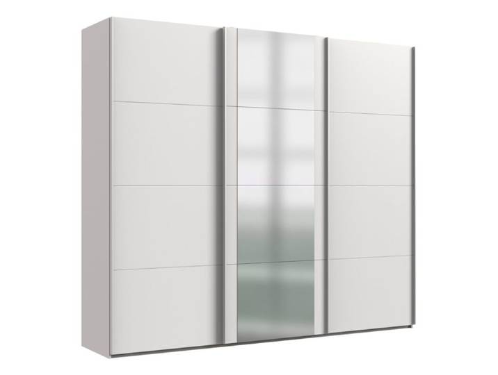 Wimex Barmbek Schwebetürenschrank 3-türig mit Spiegel - Dekor weiß, Spiegelglas - 270 - 236 Modern, Zeitlos