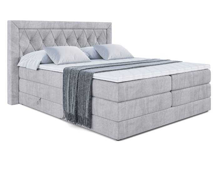 Boxspringbett NOEL KING 140x200 cm Hellgrau - Monolith 84
