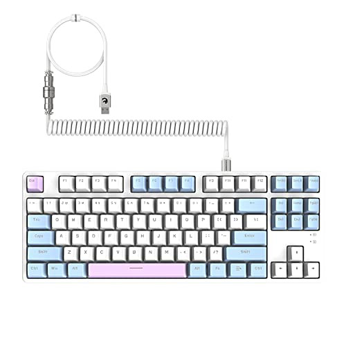 MAMBASNAKE AJAZZ AK873 Bedraad Mechanisch Toetsenbord met Hot Swappable Switches, RGB Backlit, PBT Keycaps en Afneembare Magneet Cover, 87% TKL