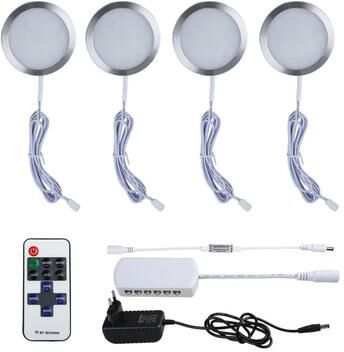 Uplift Picks 12V Under Cabinet LED Lights With Remote Control 4 Pcs neutral White (4500k) uk