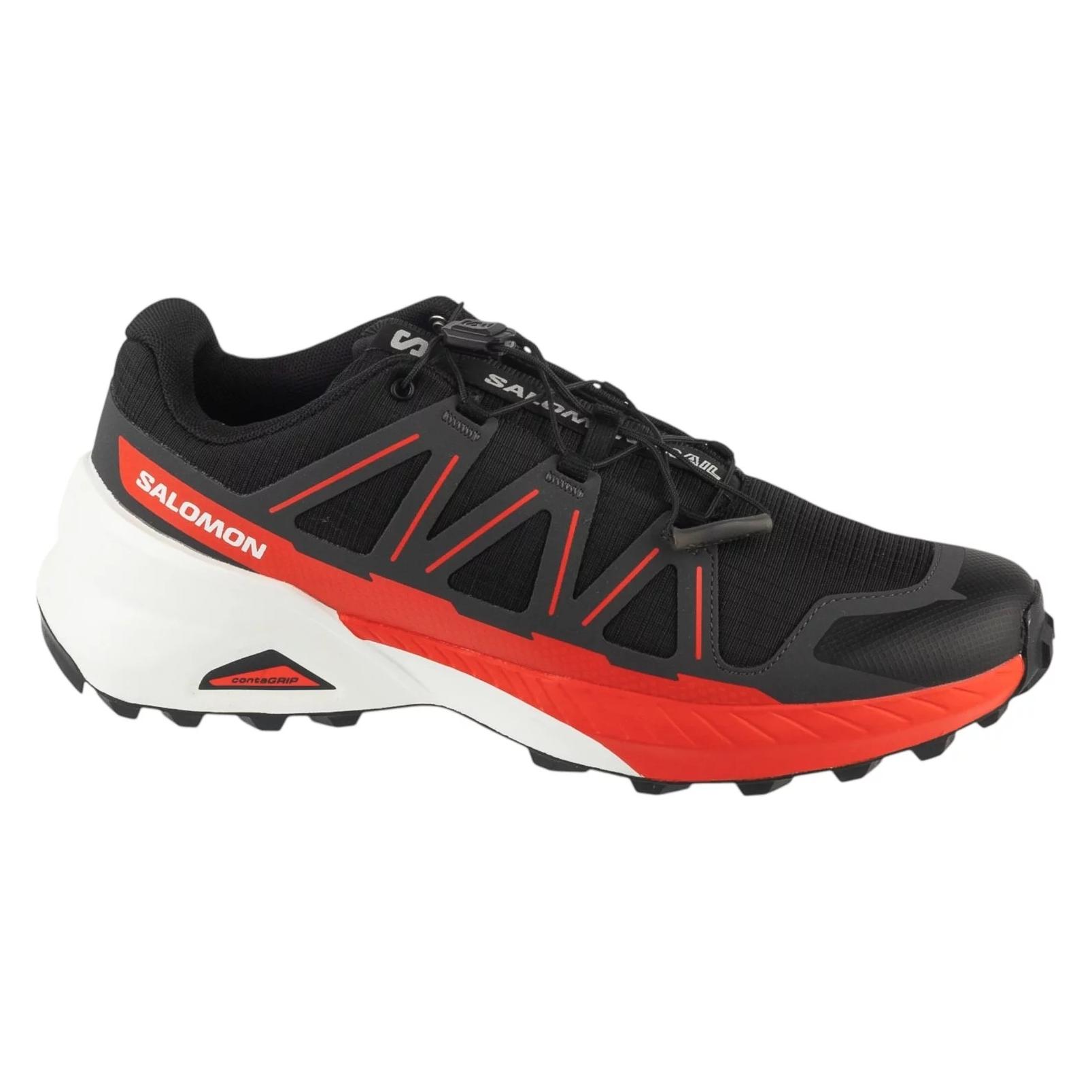 Salomon Trail-Laufschuhe für Herren (Berglauf) Speedcross Peak Schwarz Rot (42) (L47790100)