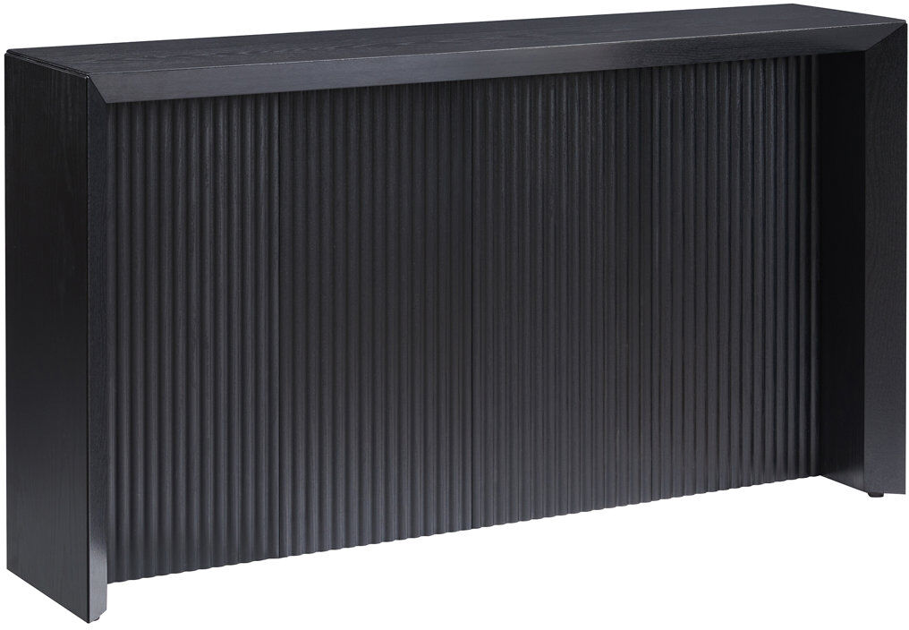 Latitude Run Adelma 56" Wide Rectangular Fluted Console Table Black Grain