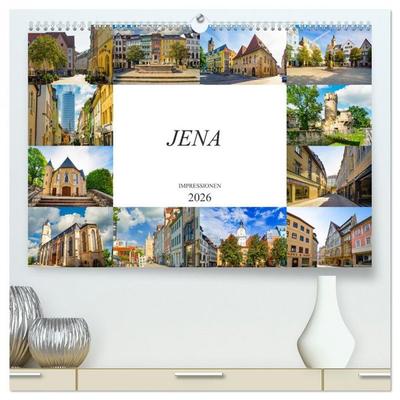 Jena Impressionen (hochwertiger Premium Wandkalender 2026 DIN A2 quer), Kunstdruck in Hochglanz