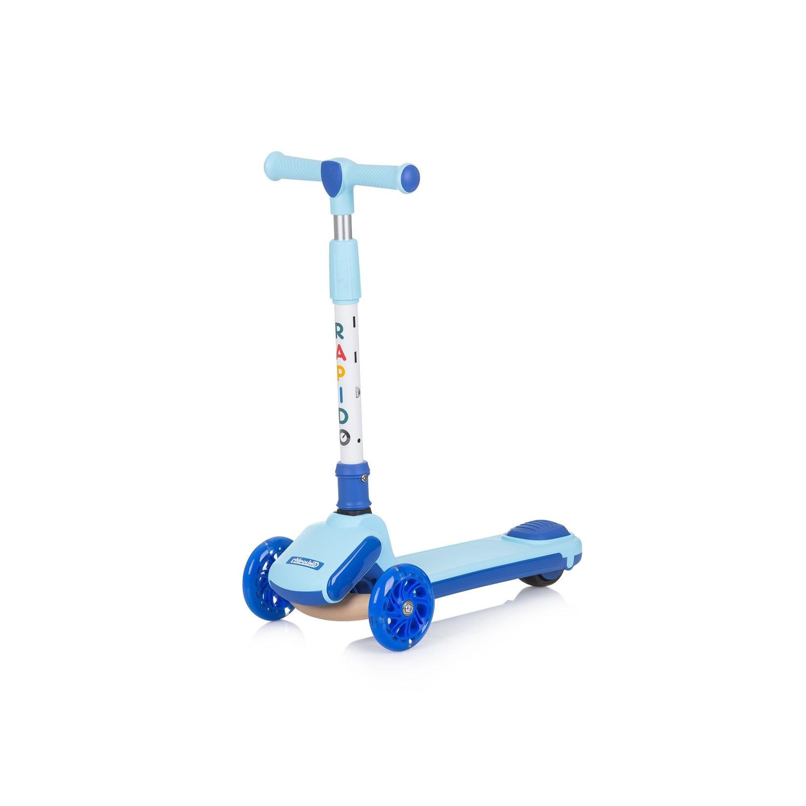 Chipolino Kinderroller Rapido Anti-Rutsch-Griffe, Hinterradbremse, klappbar, LED blau