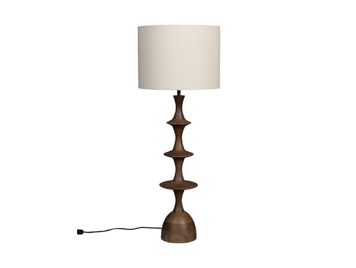 Design Tischlampe „Cath Walnut“ Ø 34 x 90 cm Mangoholz Dutchbone