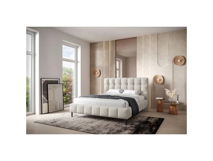 Livetastic Polsterbett, Beige, 180x200 cm, Lattenrost, gepolstertes Kopfteil, Stoffauswahl,nicht verstellbar, alternative Größen erhältlich, Schlafzimmer, Betten, Polsterbetten