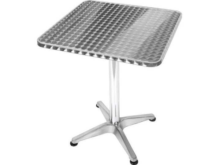 Table de bar Laizere° - Hauteur réglable - Plateau inox - Métal - Adulte