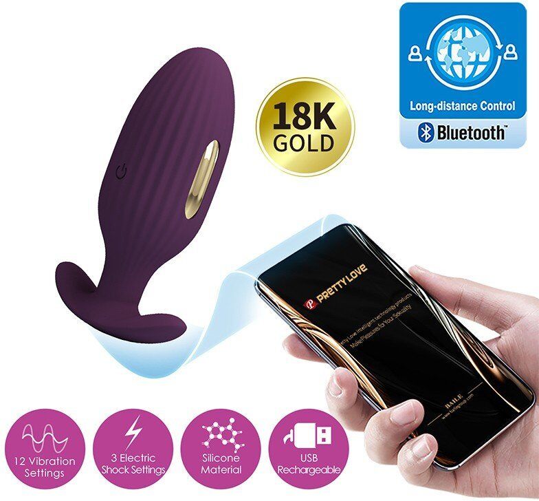 Pretty Love Jefferson - Buttplug à chocs électriques avec App Control - Violet