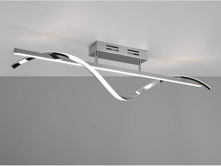 Trio Leuchten - Design Deckenleuchte I Deckenlampe I Lampe I Leuchte Stahl I Silber I nickel matt inkl. LED 3-stufig dimmbar - Sander Dimmer I Dimmbar I Wohnzimmer I Schlafzimmer - Stahl Länglich - I