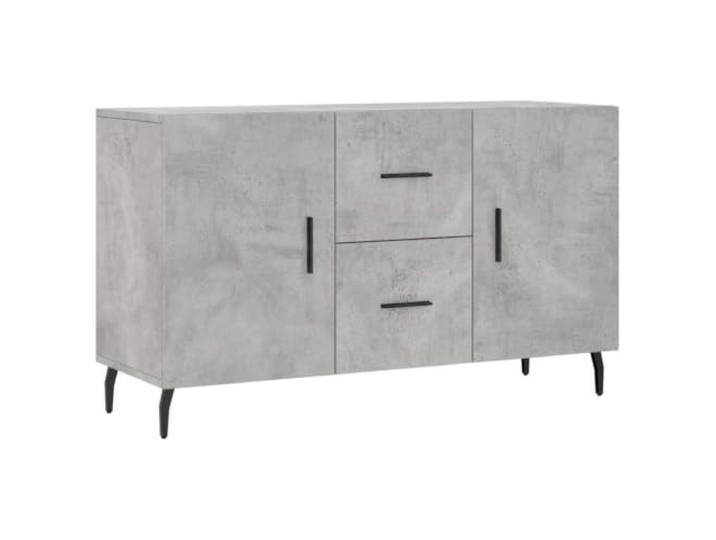 HGFDVCMR Sideboard Betongrau 100x36x60 cm Kommode mit Metallbeinen Stabiler Anrichteschrank in Beton-Optik für Wohnzimmer und Flur mit reichlich Stauraum hinter verschlossenen Türen.