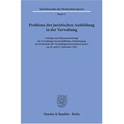 Probleme der juristischen Ausbildung in der Verwaltung., Fachbücher