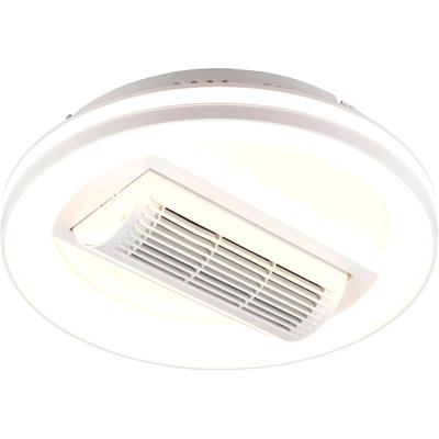 REALITY LEUCHTEN LED Deckenleuchte "KURULA mit Ventilator, schwenkbarer Deckenventilator mit 37W LED", weiß, 1, Ø 48cm H: 15cm, 1 Stk., Leuchten, 6-Stufen Ventilator Vor- & Rücklauf, Fernbedienung CCT dimmbar, LED Deckenleuchte