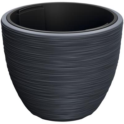Blumentopf PROSPERPLAST "FURU", grau (anthrazit), H:44,5cm Ø:56,9cm, Kunststoff, Pflanzgefäße