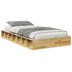 vidaXL Massivholzbett ohne Matratze 90x200 cm Eichenholz