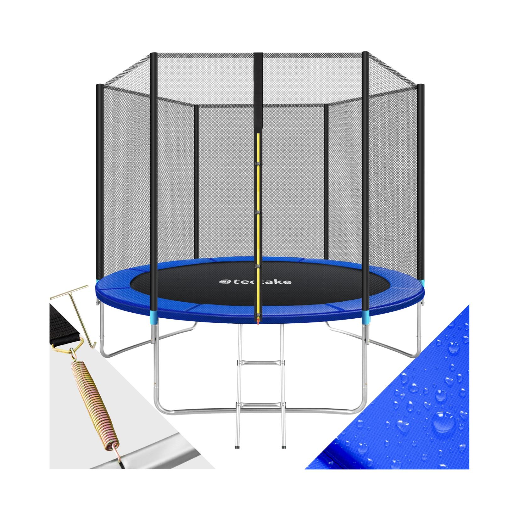 tectake® Trampolin, Ø 305 cm, GS zertifiziert, Randabdeckung, inklusive Einstiegsleiter