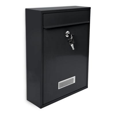 Relaxdays Design Briefkasten Metall Schwarz 26,5 x 35 x 8,5 cm