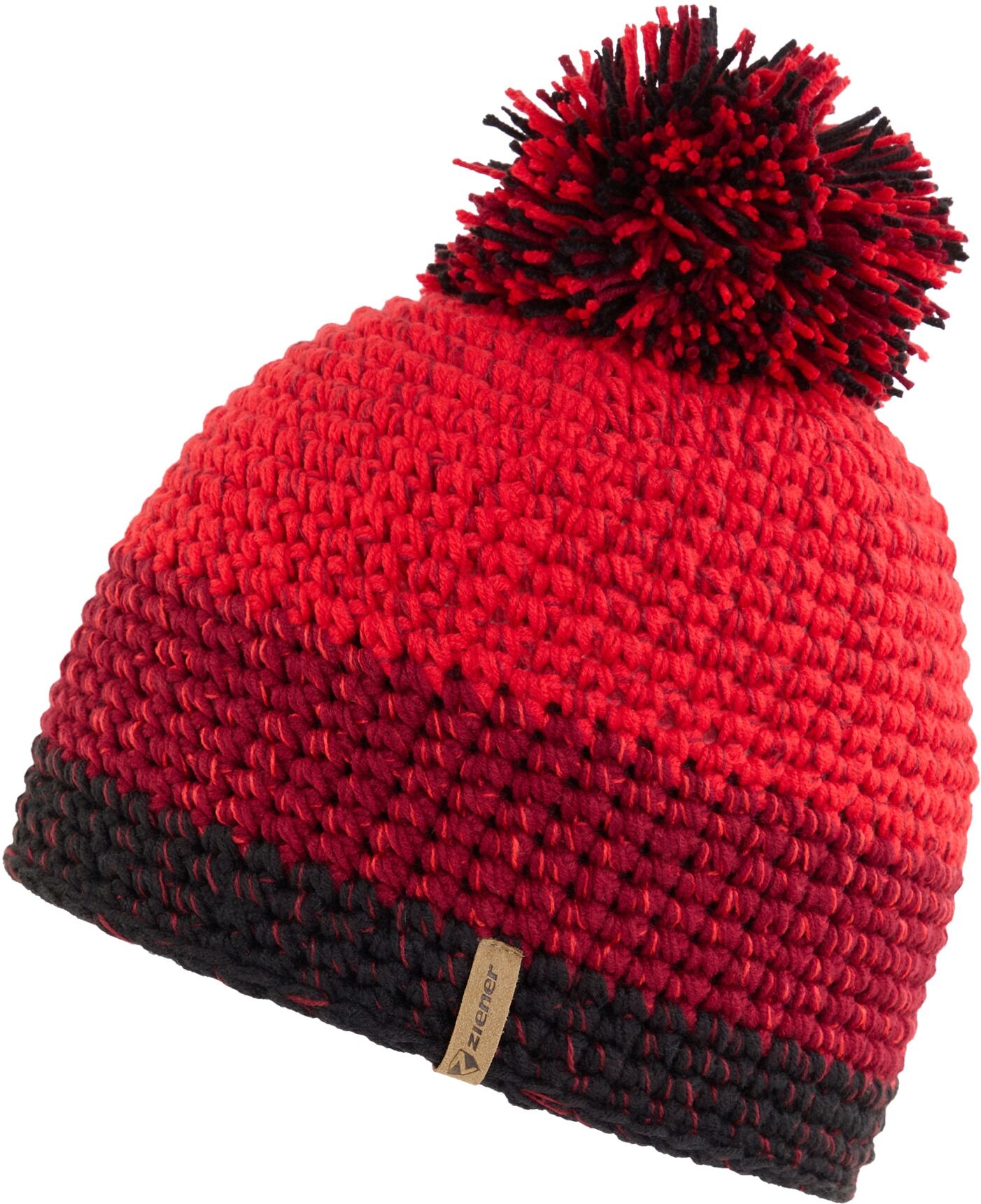 Strickmütze ZIENER "INTERCONTINENTAL-Z UNISEX", rot (wine pigment), Materialmix, Mützen Strickmütze, warm, mit weichem Fleecefutter