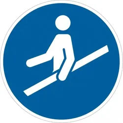 Dreifke® Gebotsschild Handlauf benutzen, ASR/ISO, Polyesterfolie, selbstklebend, Ø 100mm