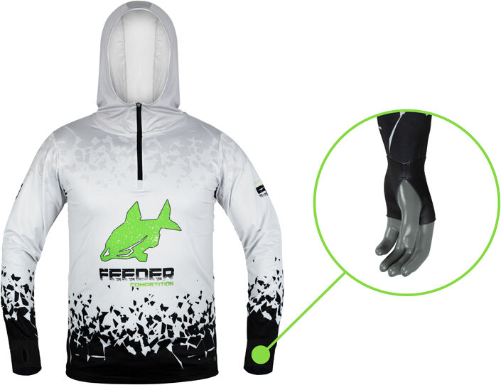 Sweatshirt avec une capuche Delphin UV ARMOR 50+ Reaxe XXL Silver, Black, Green, Gray XXL