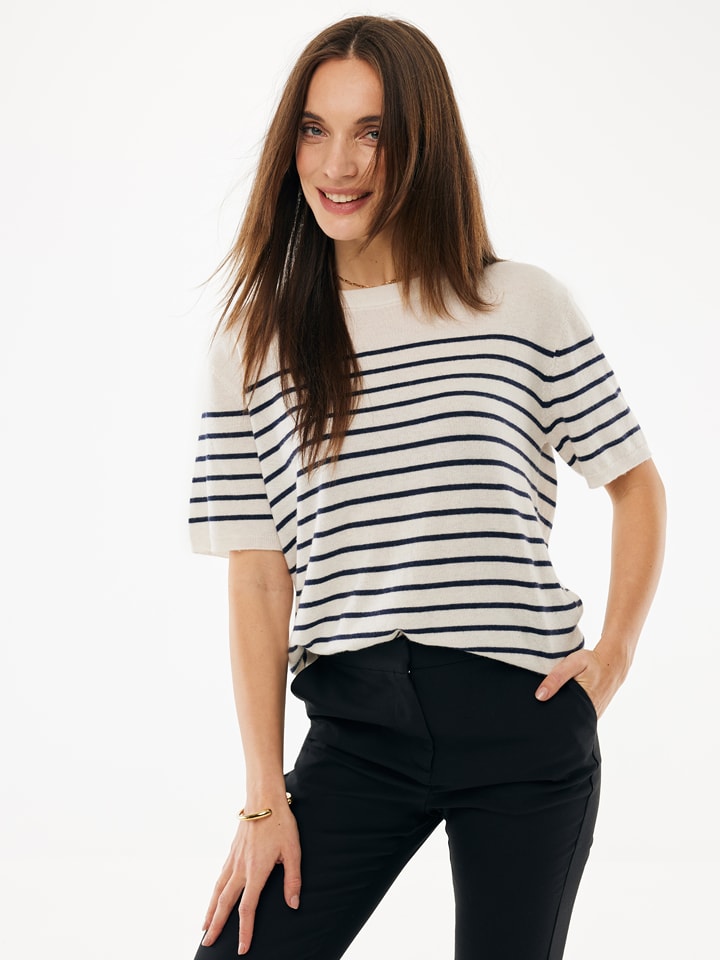 Mexx Shirt in Creme/ Dunkelblau - L