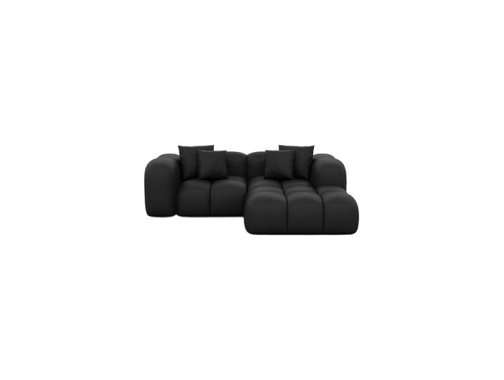 3-Sitzer Design Echtleder Ecksofa „Alba Studio“ Echtleder Schwarz BLOOMINGLOFT Collection