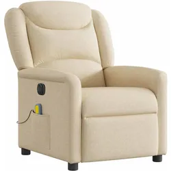 vidaXL, Sessel, Massagesessel Elektrisch Creme Stoff
