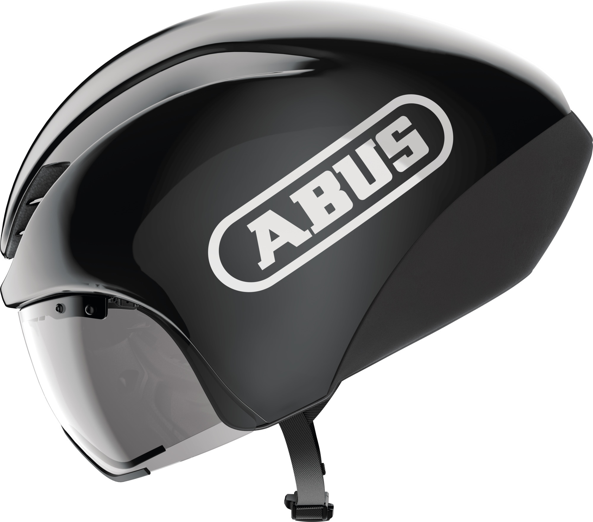 ABUS Zeitfahrhelm GameChanger TT 1.1 - aerodynamischer Fahrradhelm für sportliches Fahren - Triathlon, Zeitfahren und Bahnradfahren - für Damen und Herren - Schwarz, Größe S (51-55 cm)