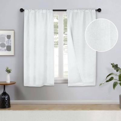 Superior Senna Room Darkening Textured Window Curtain Panels, Set of 2 - Machine Washable Window Coverings