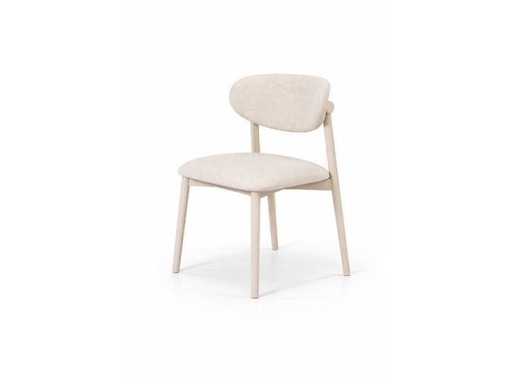 JVmoebel Esszimmerstuhl Beiger Esszimmerstuhl Exklusiver Polsterstuhl Holzgestell Sitzmöbel (1 St), Made in Europa