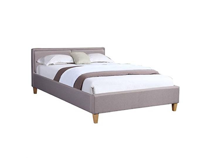 CARO-Möbel Polsterbett Anais Doppelbett 140x200 cm Designbett Bettgestell inklusive Lattenrost, Stoffbezug in grau