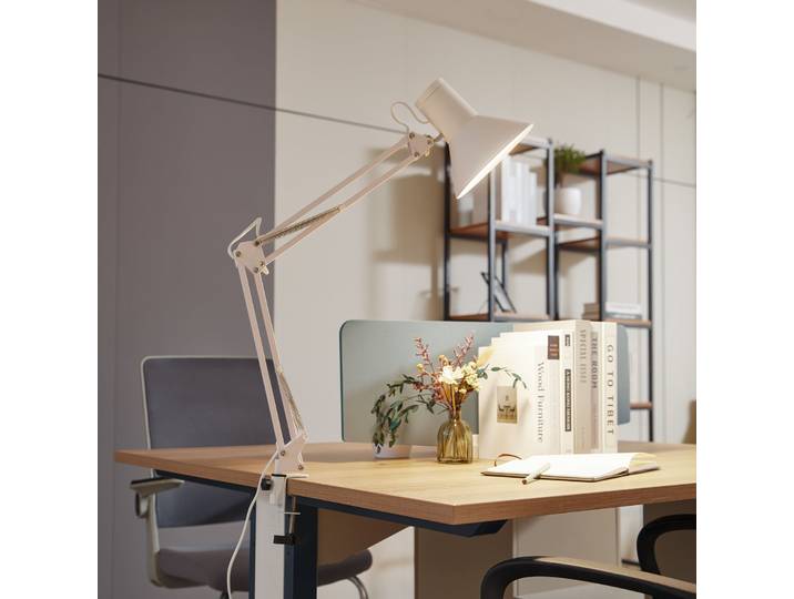 Undra LED Tischleuchte Weiß - Lindby - Arbeitszimmer / Büro - Metall - Einflammig
