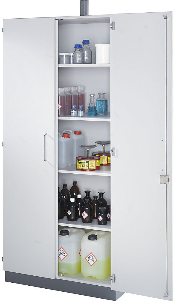 kaiserkraft Labor-Chemikalienschrank, mit Abluftanschluss, Breite 900 mm