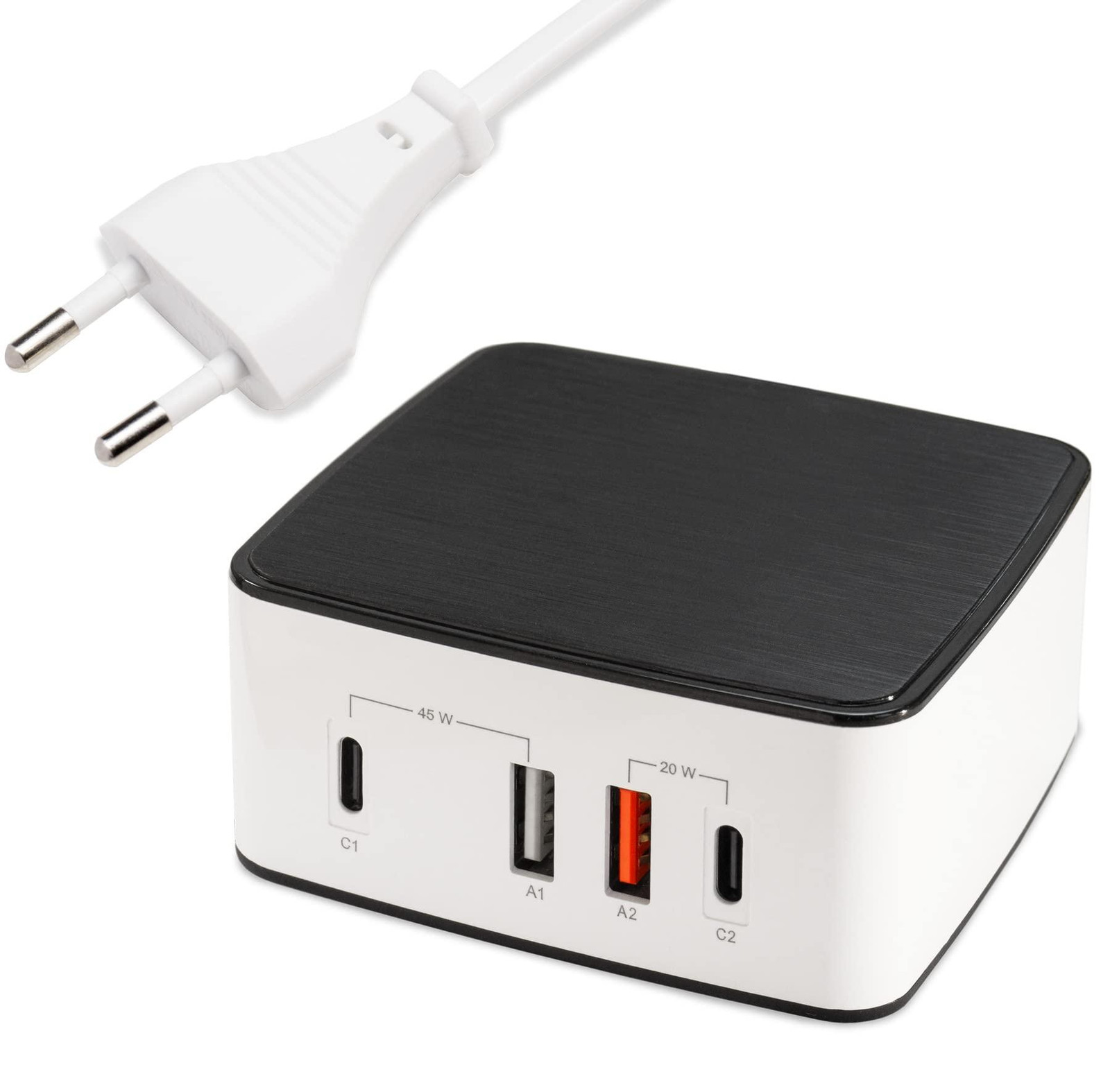 FeinTech NLG00165 USB-oplader, multifunctioneel, 4 poorten, 65W (45W + 20W)