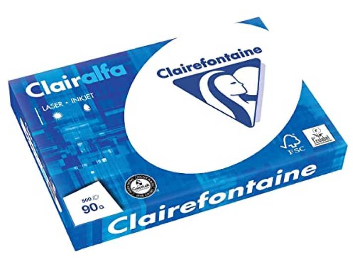Kopieerpapier Clairefontaine Clairalfa A3 90gr wit 500vel 5 stuks