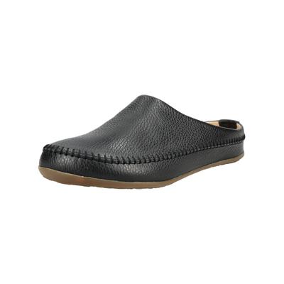Hausschuh HAFLINGER "Haflinger Hausschuhe Leder", Damen, Gr. 44, Leder, schwarz, Schuhe Hausschuh