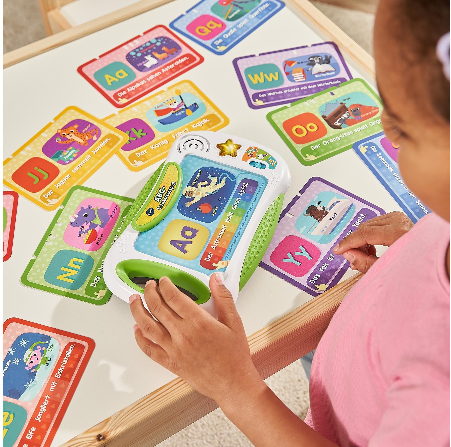 Greifspielzeug VTECH "ABC-Lernkartenspass -DE-", Baby, bunt, Kunststoff, Greifspielzeug Greifspielzeug bunt Einheitsgröße