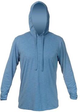 Anetik MVLPRH8 Men's Low Pro Tech Hooded Long Sleeve T-Shirt in Bahama Heathered size 3XL   Polyester/Spandex Blend