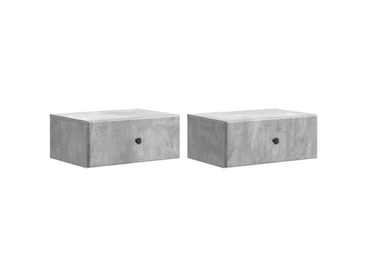 HGFDVCMR Nachttisch 2er Set Wandmontiert Betongrau 49x34,5x20 cm Kompakter Hängeschrank für Schlafzimmer und Gästezimmer mit Schublade sowie offener Ablage für praktische Organisation.