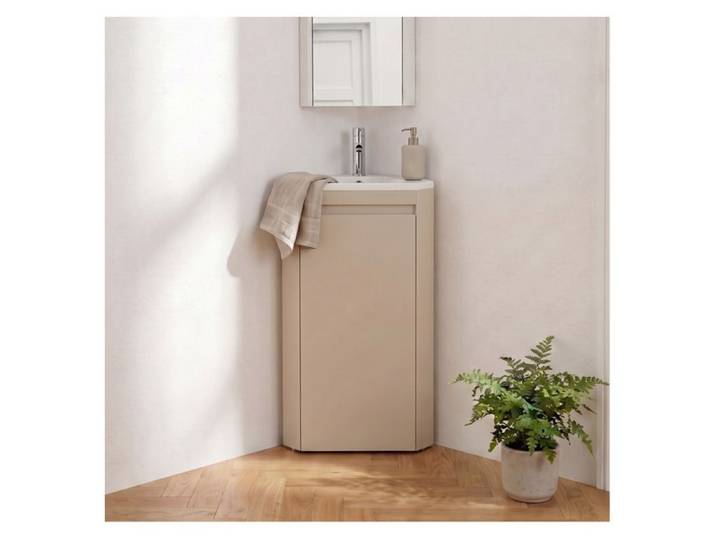 Meuble lave-mains d'angle SORRENTO avec vasque en résine