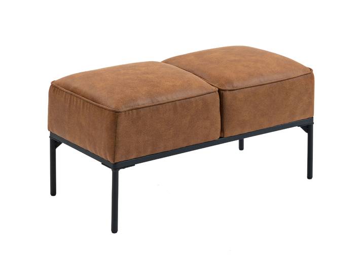 Tabouret de chevet Homcom, banc de chevet moderne avec assise rembourrée épaisse et pieds en acier, cuir synthétique, banc