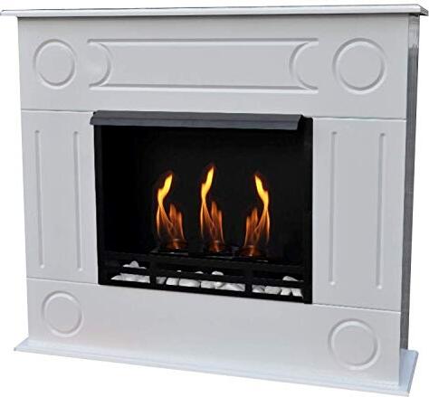 Ethanol und Gelkamin Kamin Modell Dion XXL Premium Royal Weiss