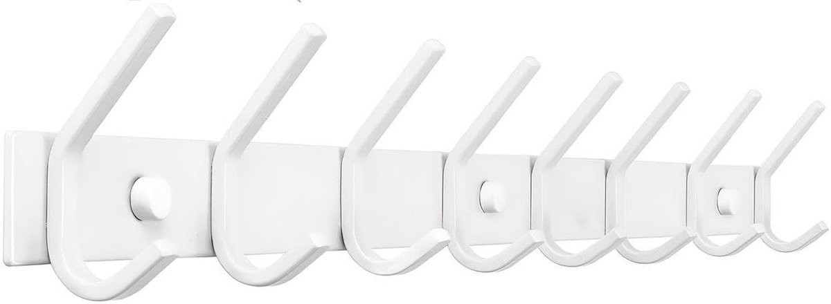 Merkloze wandgarderobe met 16 haken en RVS afwerking voor volwassenen