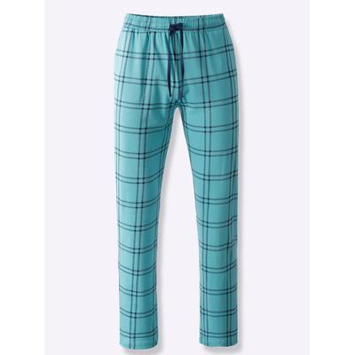 Pyjamahose WÄSCHEPUR, Herren, Gr. 52/54, Normalgrößen, blau (ozean, kariert), 100% Baumwolle, bedruckt, gemustert, kariert, Hosen Pyjamahose
