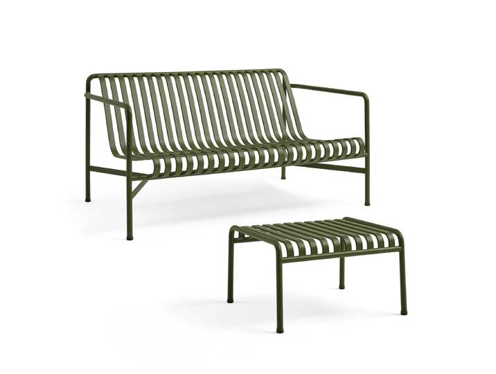HAY - Palissade Lounge Sofa + Ottoman, olive