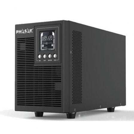 Phasak PH 9220 Online Dubbele Conversie UPS, 2 kVA, 2000 W, Zuivere Sinusgolf, 110 V - 290 V