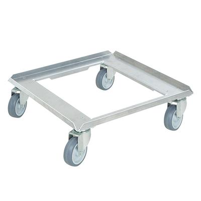 BRB Transportroller/Kistenroller für Behälter 500 x 500 mm, Edelstahl, rostfrei, Lenkrollen verzinkt