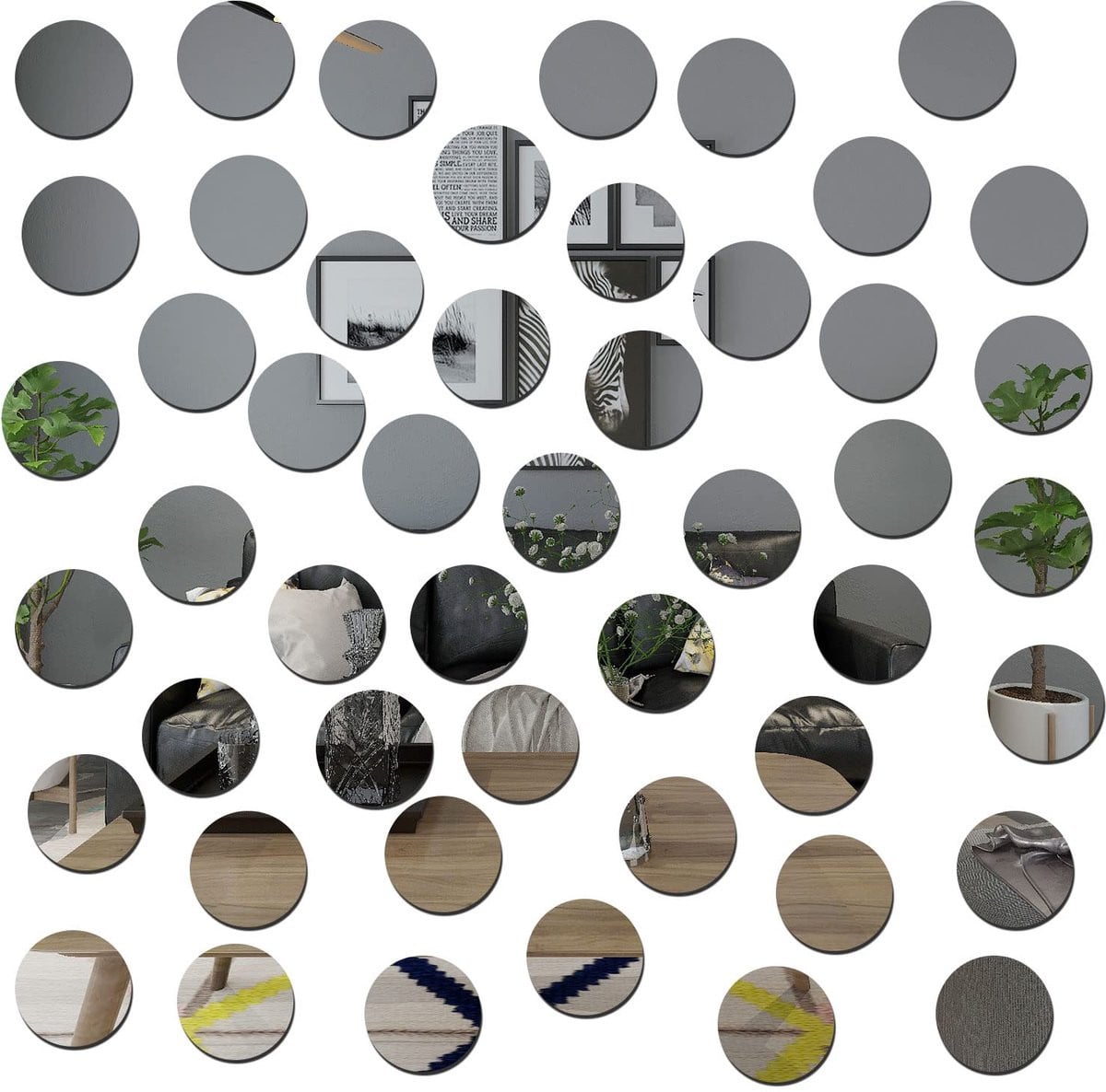 Dailygoods Spiegeltegels Zelfklevend - 50 Stuks Acryl - 3D Muurstickers voor Decoratie