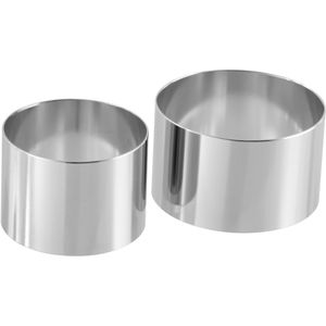 Fackelmann Tortenring Dessert-& Speisering, backofenfest, aus Edelstahl, Ø 6,5 / 7,5 cm, Höhe 4,5 cm, Set, 2-teilig